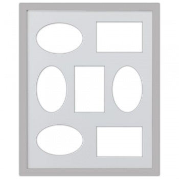 7er Galerierahmen Top Cube in 40x50 cm 40x50 cm (10x15 cm) | silber | Normalglas
