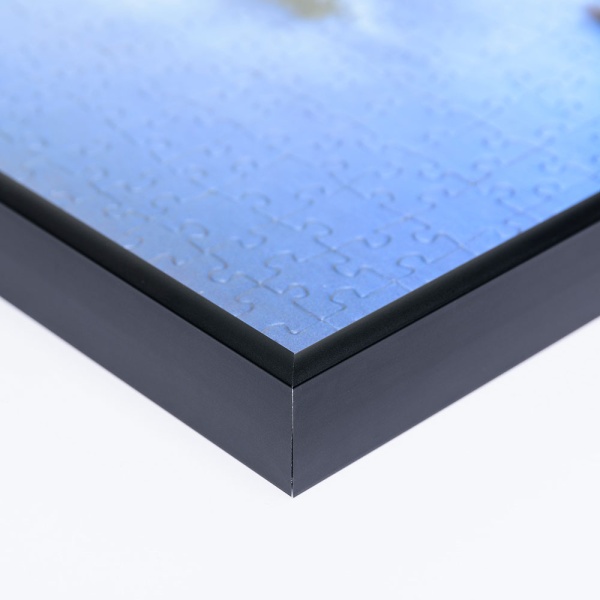 Alu-Puzzlerahmen für 1000 Teile 48x64 cm | schwarz matt | Kunstglas (1,5 mm)