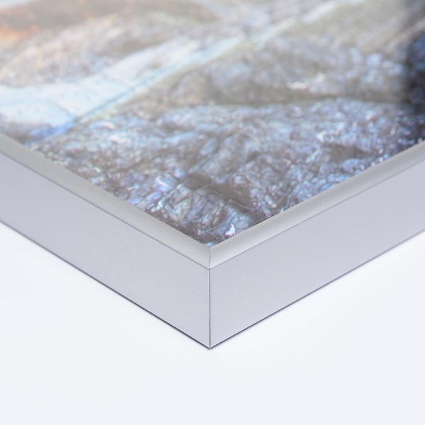 Alu-Puzzlerahmen für 1000 Teile 48x64 cm | silber matt | Kunstglas (1,5 mm)