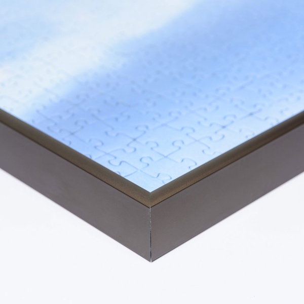 Alu-Puzzlerahmen für 2000 Teile 75x98 cm | bronze matt | Kunstglas (1,5 mm)
