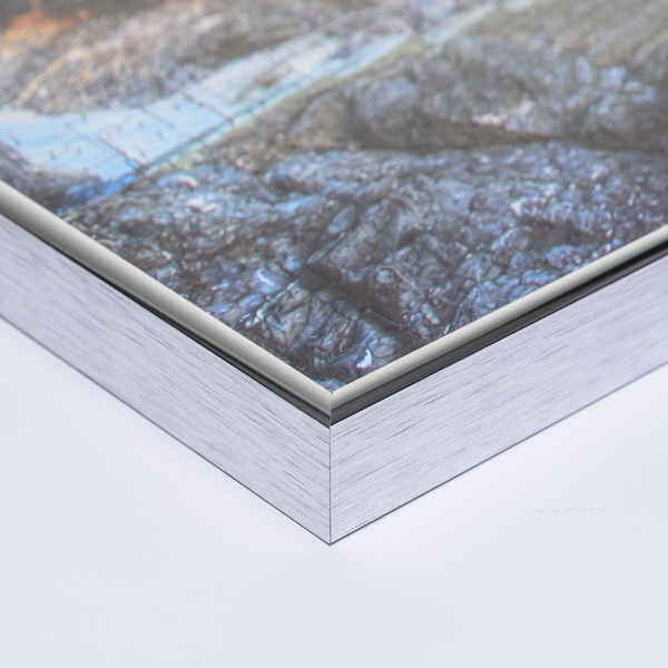 Alu-Puzzlerahmen für 2000 Teile 75x98 cm | silber hochglanz | Kunstglas (1,5 mm)