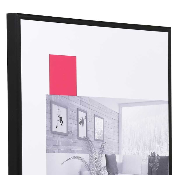 Alu-Bilderrahmen Profil S1 60x60 cm | schwarz matt | Normalglas (2 mm)