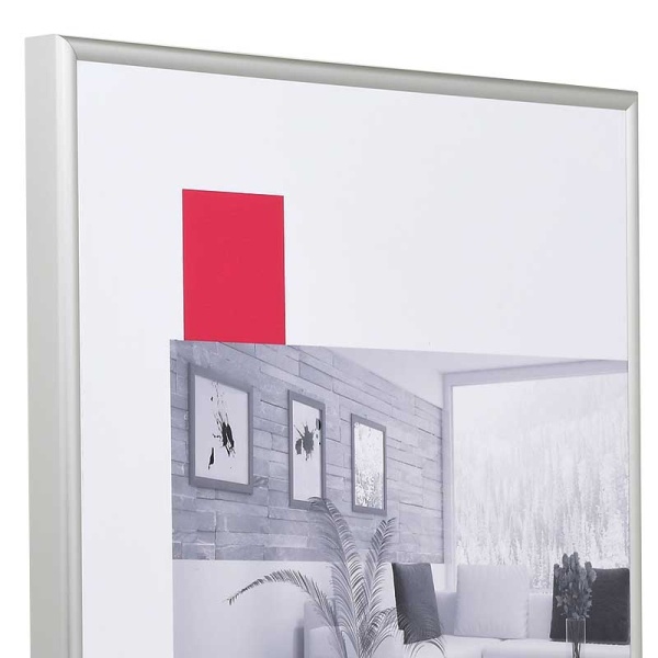 Alu-Bilderrahmen Profil S1 60x60 cm | silber matt | Normalglas (2 mm)