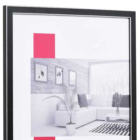 Holz-Bilderrahmen Profil 39 29,7x42 cm (A3) | schwarz | Normalglas (2 mm)
