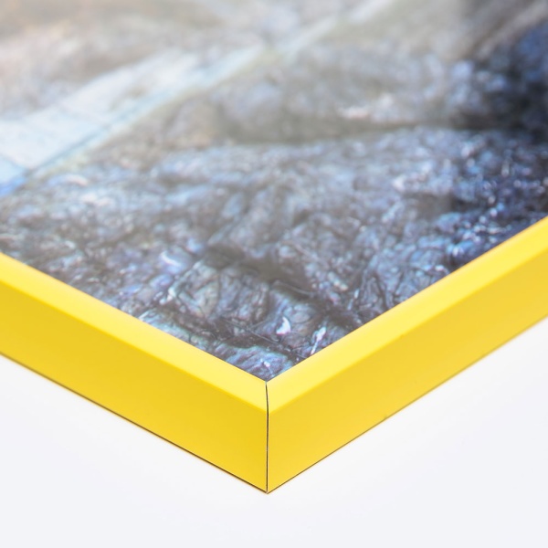 Kunststoff-Puzzlerahmen für 1000 Teile 49,3x68,5 cm | gelb | Kunstglas (1,5 mm)