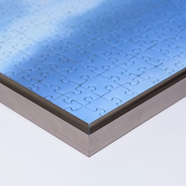 Kunststoff-Puzzlerahmen für 1000 Teile 49,3x68,5 cm | platin | Kunstglas (1,5 mm)