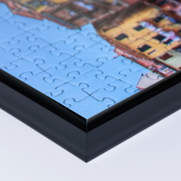 Kunststoff-Puzzlerahmen für 1000 Teile 49,3x68,5 cm | schwarz | Kunstglas (1,5 mm)