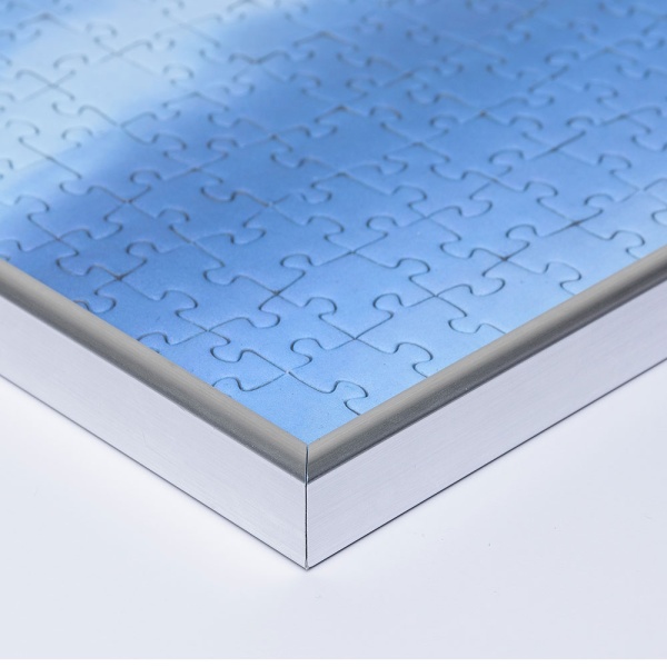 Kunststoff-Puzzlerahmen für 1000 Teile 49,3x68,5 cm | silber | Kunstglas (1,5 mm)