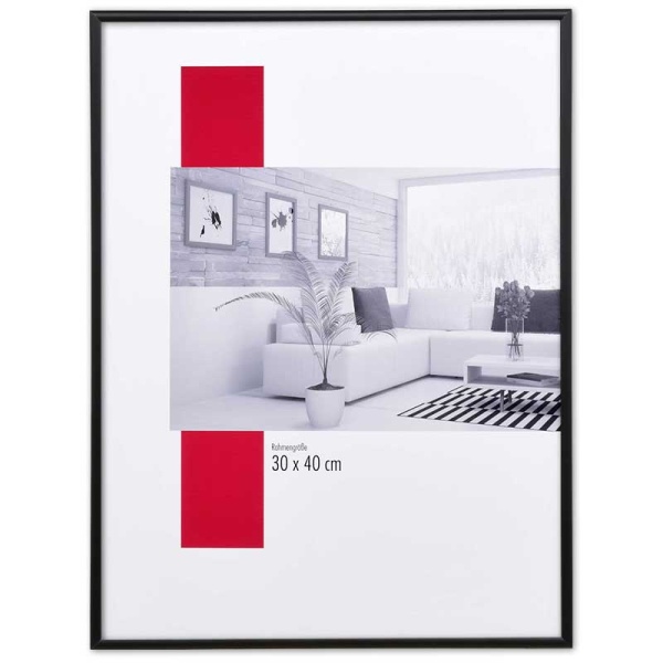 Alu-Bilderrahmen Profil S1 60x60 cm | schwarz matt | Normalglas (2 mm)