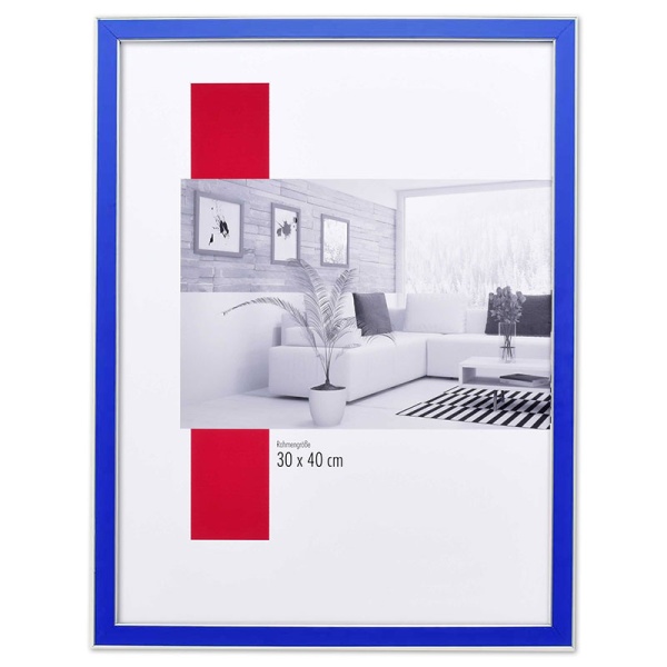 Holz-Bilderrahmen Profil 39 29,7x42 cm (A3) | blau | Normalglas (2 mm)