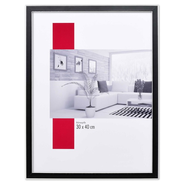 Holz-Bilderrahmen Profil 39 29,7x42 cm (A3) | schwarz | Normalglas (2 mm)