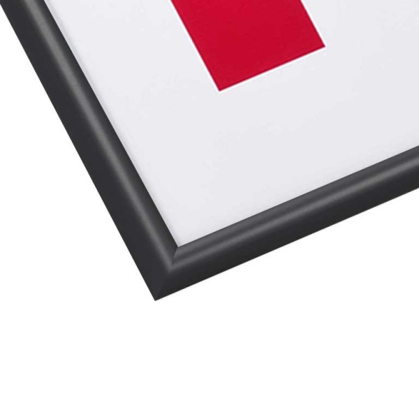 Alu-Bilderrahmen Profil S1 60x60 cm | schwarz matt | Normalglas (2 mm)