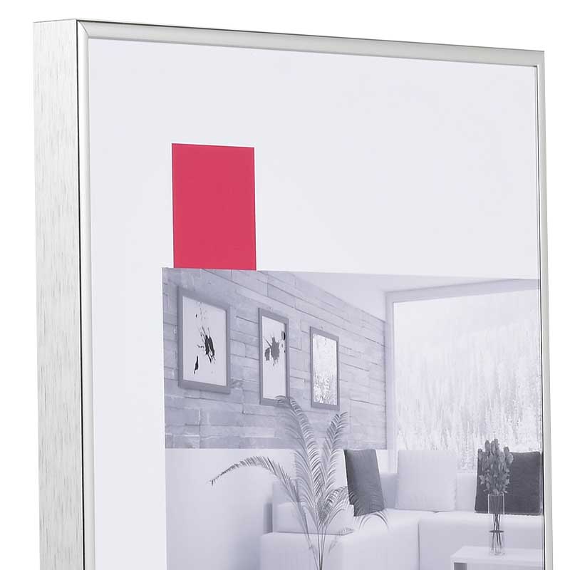Aluminium Bilderrahmen Quadro 50x70 Cm Silber Hochglanz Normalglas 