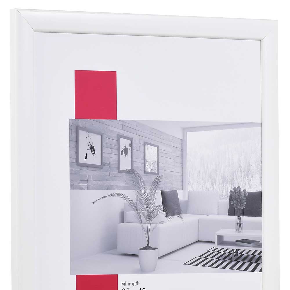 Holzbilderrahmen Profil 43 40x60 Weiss Hochglanz Unibox Effekt Bilderrahmenshop De