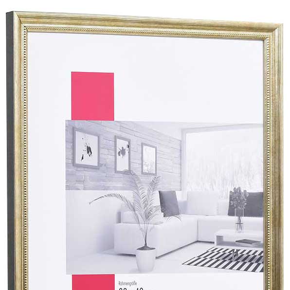 Holz Bilderrahmen Profil 48 50x70 Cm Gold Normalglas Effekt Bilderrahmenshop De